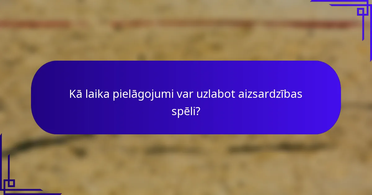 Kā laika pielāgojumi var uzlabot aizsardzības spēli?