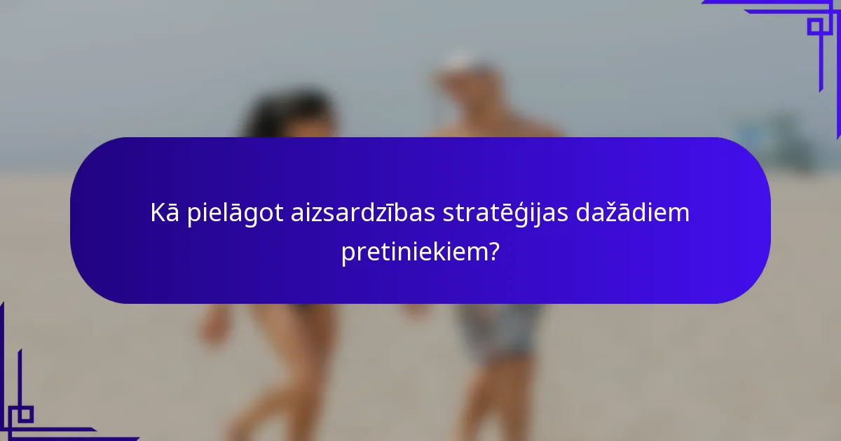 Kā pielāgot aizsardzības stratēģijas dažādiem pretiniekiem?